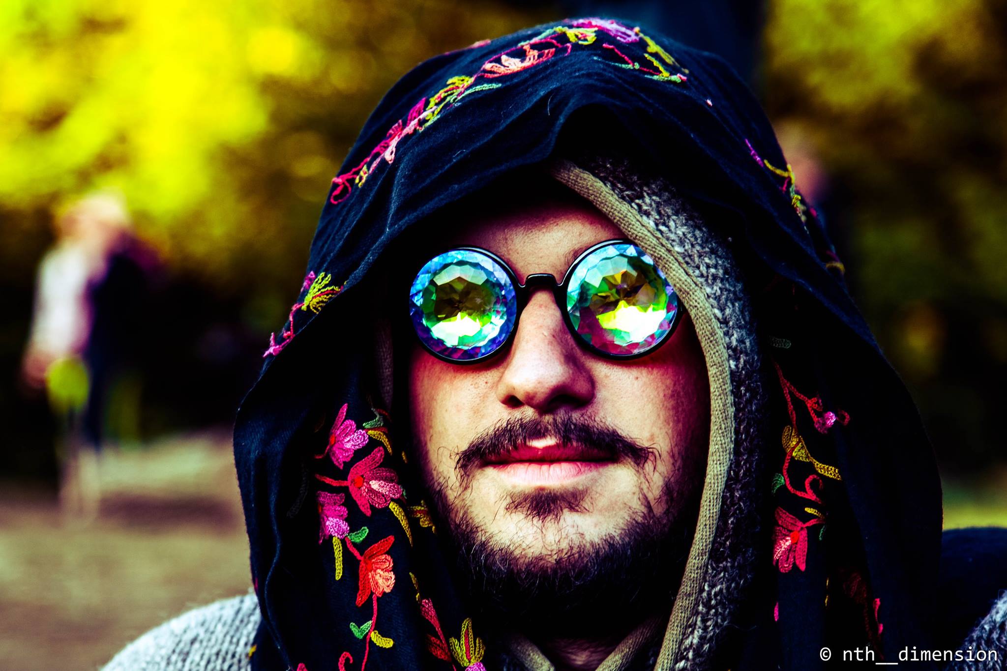 Elias in kaleidoscope glasses